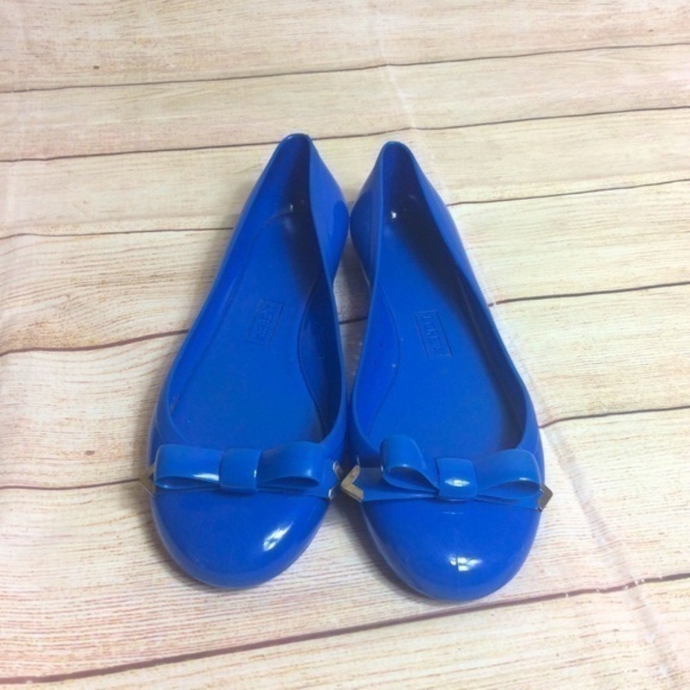 J. Crew  electric blue jelly flats. Size 9.